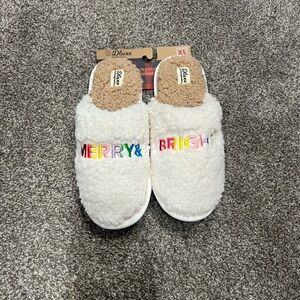 Christmas White Slippers with Colorful Embroidery size XL